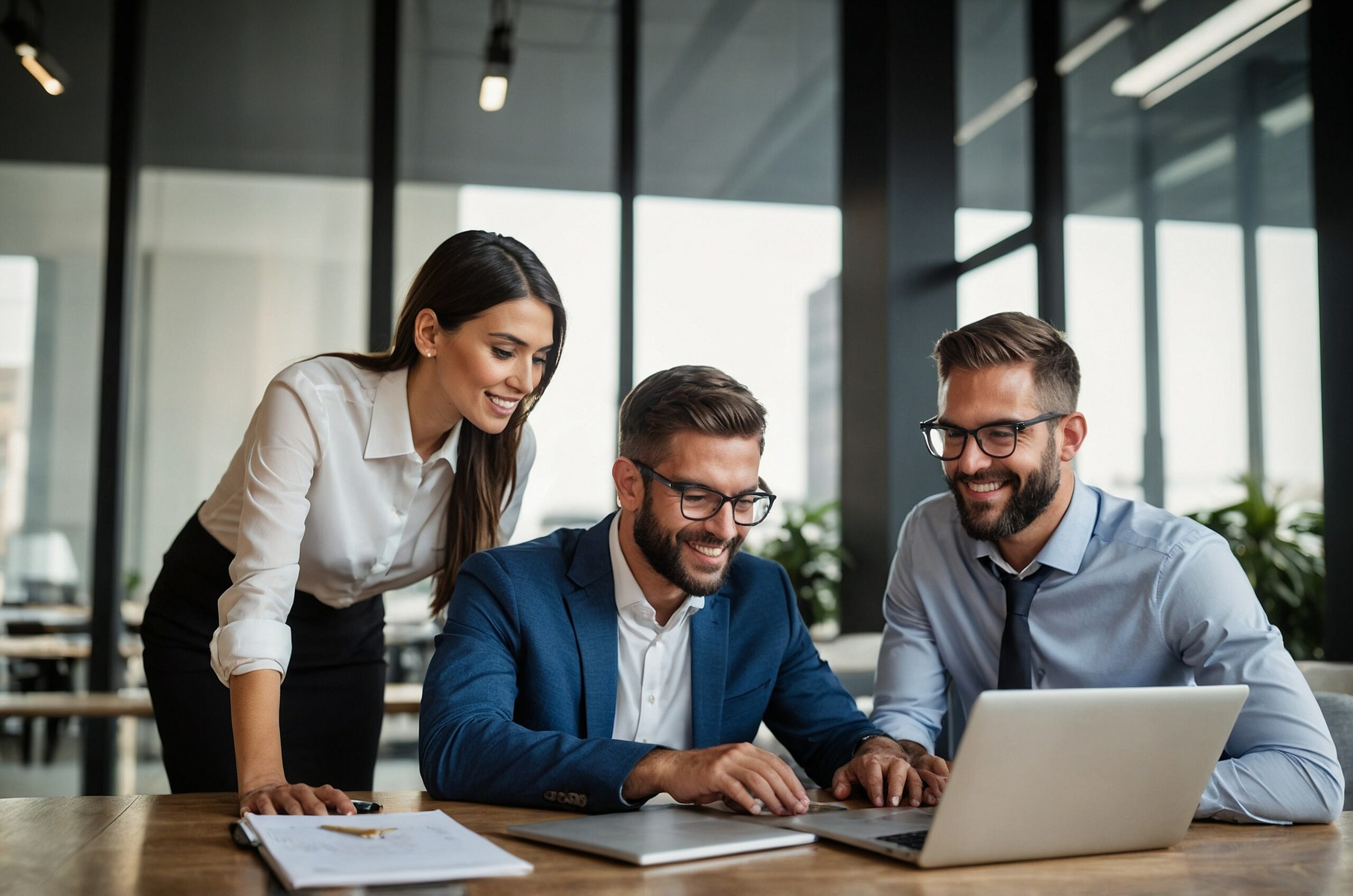 business team using laptop work scaled