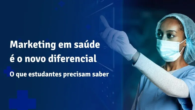 Profissional da saúde interagindo com tecnologia digital, destacando a importância do marketing em saúde como diferencial competitivo.