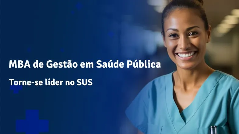 Enfermeira sorridente simboliza a liderança feminina no SUS após MBA de Gestão em Saúde Pública.