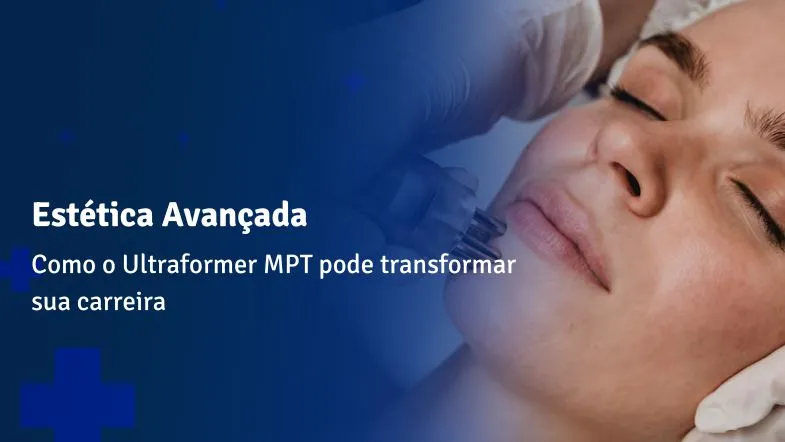 Profissional aplica tecnologia Ultraformer MPT em paciente durante procedimento de estética avançada.