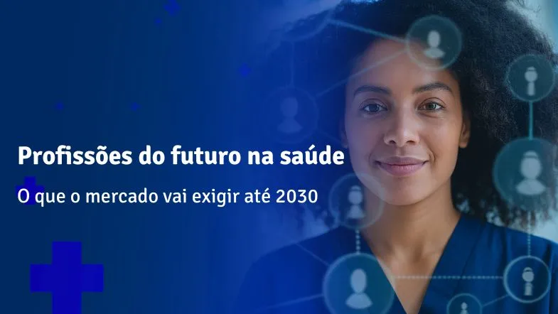 Profissional da saúde com expressão confiante representando as profissões do futuro na saúde até 2030.