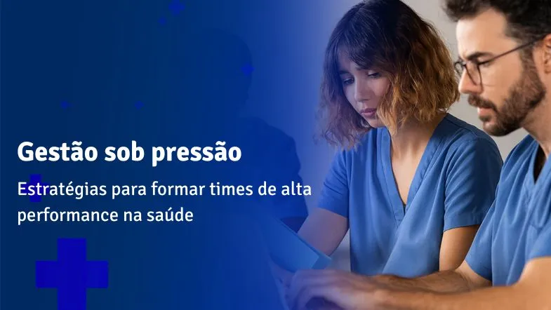 Profissionais da saúde analisando dados em equipe, representando a importância da gestão eficiente em ambientes hospitalares de alta pressão.