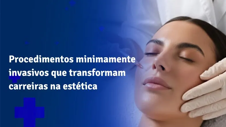 Profissional de estética avançada realiza procedimento minimamente invasivo no rosto de paciente para rejuvenescimento facial seguro.