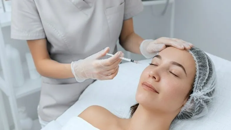 Procedimentos minimamente invasivos que transformam carreiras na estética 8 Profissional de estética avançada aplica bioestimulador de colágeno em paciente durante procedimento minimamente invasivo.