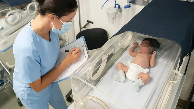Especialização na área da saúde: conheça 6 caminhos de sucesso profissional 7 Profissional da saúde acompanhando recém-nascido em incubadora, representando a especialização técnica em Neonatologia.
