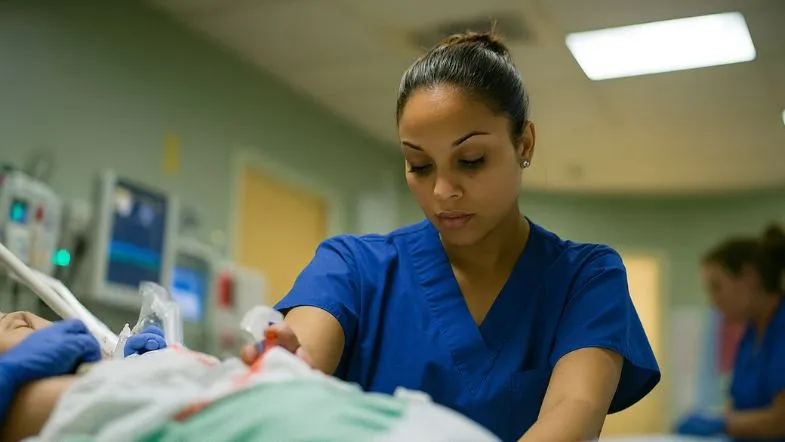 Dia Mundial do AVC: aumento entre jovens reforça a importância da formação em saúde 9 Profissional de enfermagem monitora paciente em UTI durante tratamento intensivo pós-AVC.