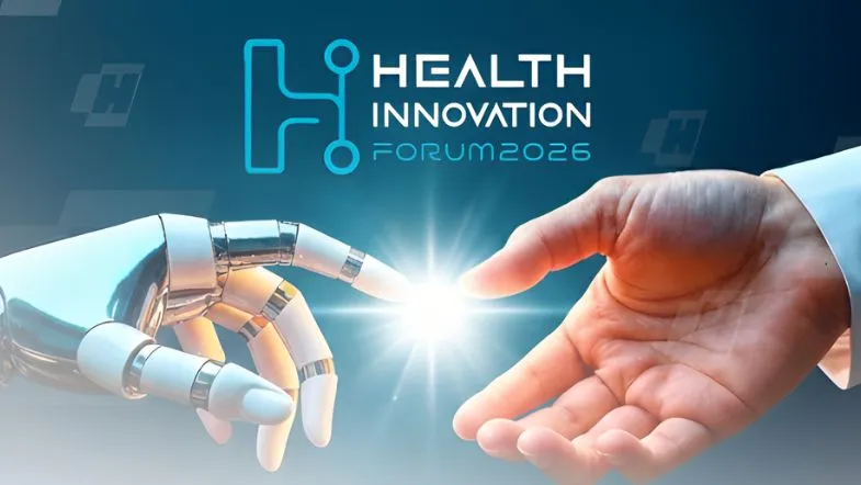 Faculdade ITH participa do HIF 2026, maior evento de inovação hospitalar do Brasil 6 Imagem de uma mão humana e uma mão robótica se tocando, representando a integração entre tecnologia e saúde, símbolo da inovação do HIF 2026.